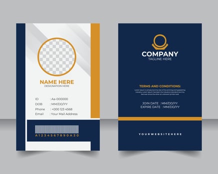 Modern ID Card Design Template, Professional Employee Identity Card, Corporate ID Card, Clean and Modern Employee Badge Design vector