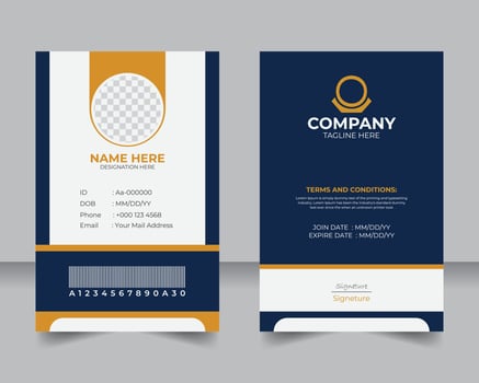 Employee ID Card Design, Modern and Professional Corporate Template, Clean and Modern ID Card Template, Business Identity Card Design vector