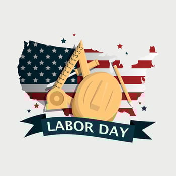 Happy Labor Day Poster. US labor day. Construction equipment vector