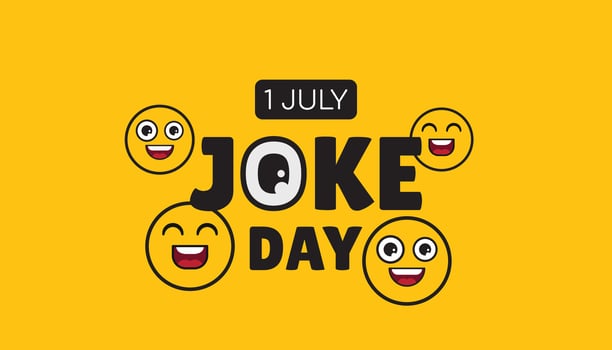 International Joke Day with Yellow Background vector
