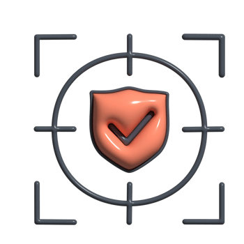 Modern 3D Cyber Threat Scan Data Audit Icons png