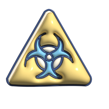 3D Cartoon Biohazard Biological Danger Icons png