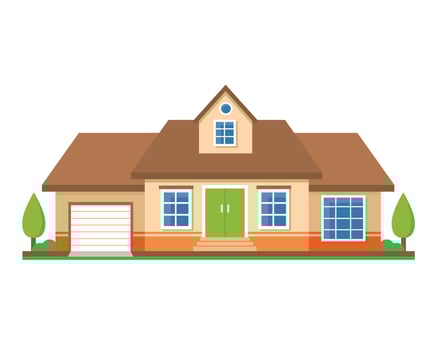 Modern Cottage House,House icon in flat style, Colorful Flat Residential House vector
