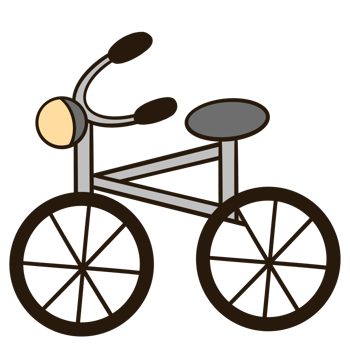 Cute gray bicycle cartoon clip art png