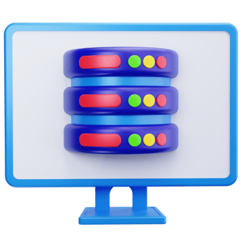 3D Icon Database Monitor Connection View png