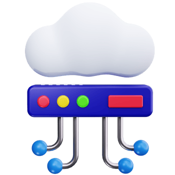 3D Icon Cloud Computing Node Links png