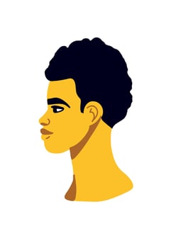 graphic silhouette of a young african american vector