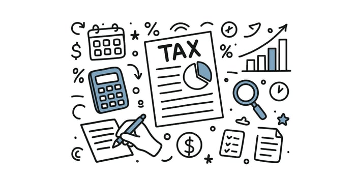 documents, declarations and payments, taxation system visual set vector
