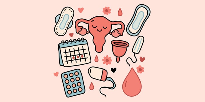 menstrual care set for women vector