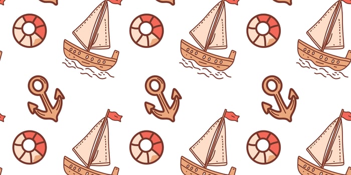 nautical seamless pattern vector