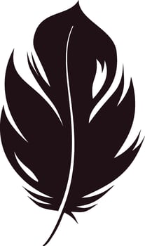 Bird Feather Silhouette. Isolated on White Background vector