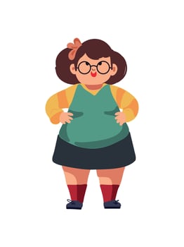 charming plus-size female portrait vector