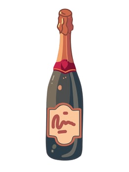Stylish of wine or champagne bottle vector