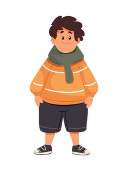 happy cartoon chubby kid design vector