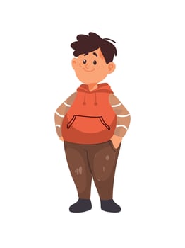 cheerful cartoon chubby child character vector