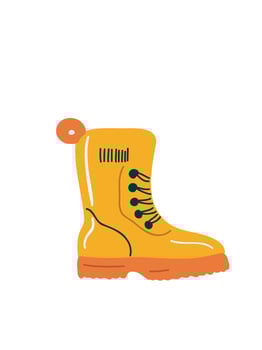yellow rain boot vector