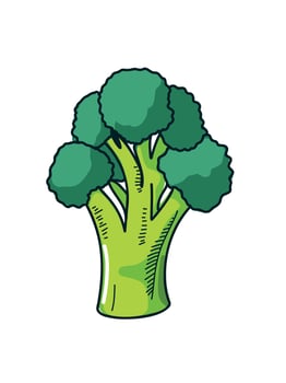 Whimsical broccoli art for kids vector