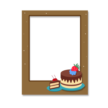 Brown Cake Photo Frame png