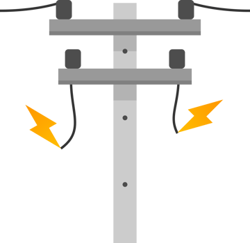 Cement electric pole short circuit spark png