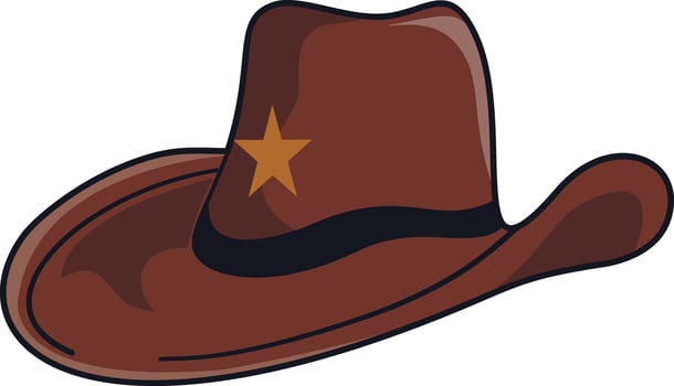 Cowboy Hat Illustration in Cartoon Design. vector