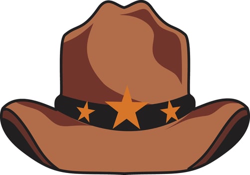 Cowboy Hat Illustration with Cartoon Design. vector