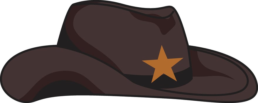 Cowboy Hat Illustration with Cartoon Design. Isolated on White Background vector