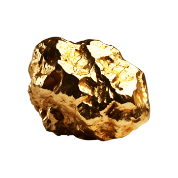 High-Detail Natural Gold Nugget Photography png