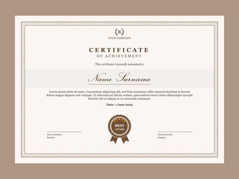 Vintage certificate of appreciation template. Multipurpose certificate design with retro style. vector