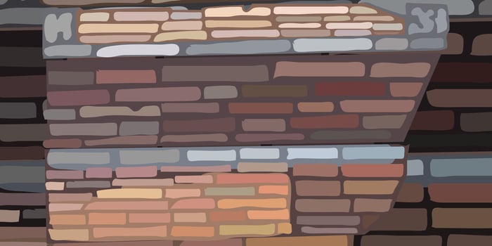 Detailed Brick Wall Texture, Brown Square Abstract Background, Illustration. vector