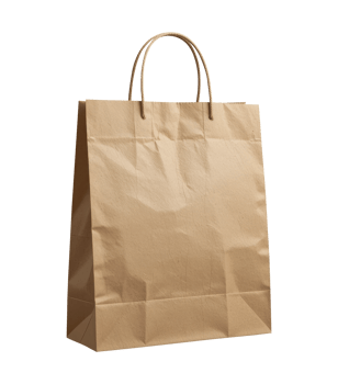 Realistic 3D Rendered Paper Shopping Bag Cut Out, Transparent Background. png