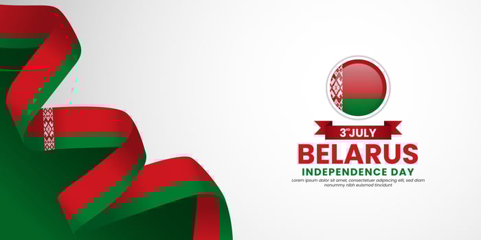 Belarus waving ribbon flag for national Independence day banner design vector