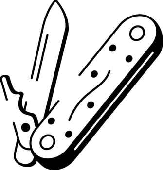 A doodle style icon of pocket knife vector