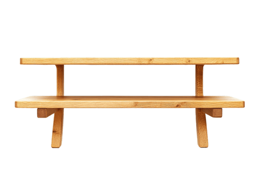 Wooden bench isolated on transparent background. png