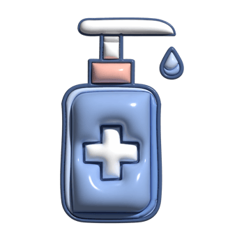 3D Cartoon Hand Sanitizer Germ Protection Icons png