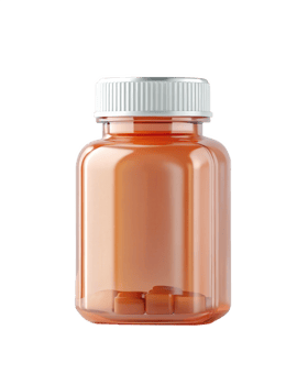 A small orange bottle with a white cap png