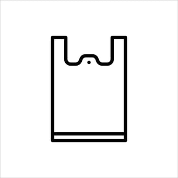 plastic bag outline icon. plastic bag black line illustration. vector