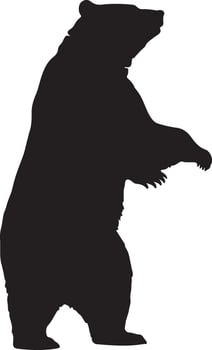 Standing Bear Silhouette Wildlife Design vector