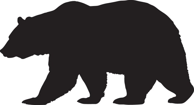 Standing Bear Silhouette Forest Animal vector