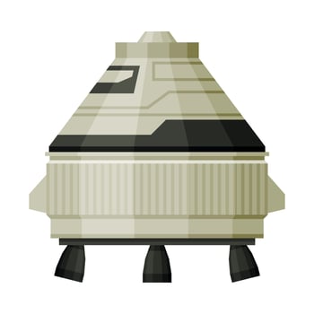 Space Vehicle, Cosmos Exploration, Astronautics and Space Technology Theme Flat Illustration on White Background vector