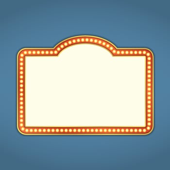 Blank retro banner with lights vector