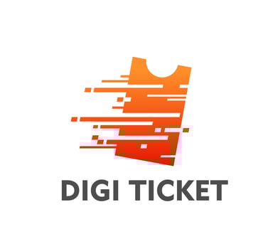 Digital electronic ticket service icon or label vector