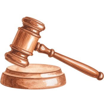 A wooden gavel on a wooden stand png
