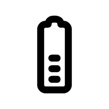 Medium Battery Level Indicator Icon with Three Charge Segments vector