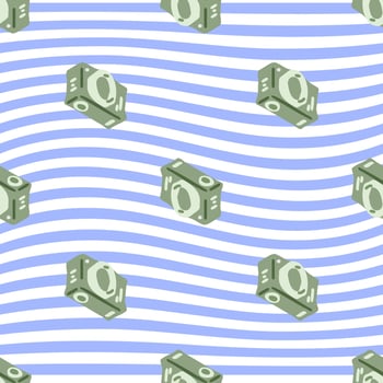 Seamless Cartoon Camera Waves Pattern vector