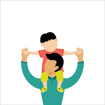 Happy Father's Day Character on white background, father's day cartoon illustration vector