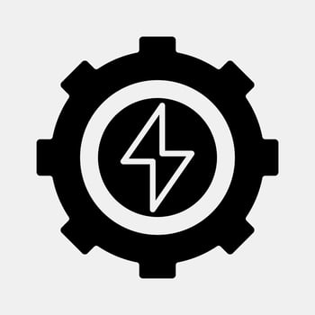 Icon energy. Renewable energy elements. Icon in glyph style. vector