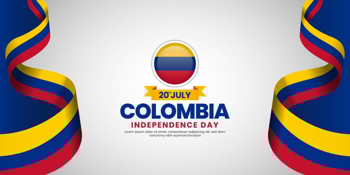 Colombian ribbon flag for colombia Independence day banner design vector