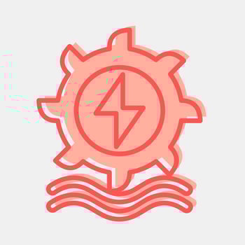 Icon hydro power. Renewable energy elements. Icon in two tone style. vector