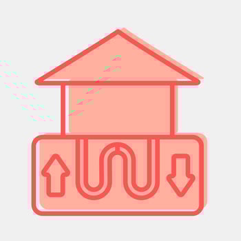 Icon geothermal heat pump. Renewable energy elements. Icon in two tone style. vector