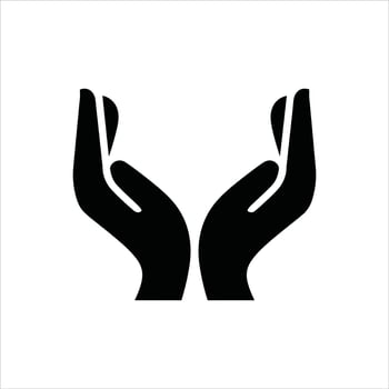 Helping Hands Silhouette Emblem of Safety and Care vector